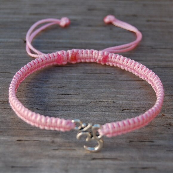 Om Bracelet,Yoga Bracelet,Shamballa Om Pray Bracelet,Good Luck Bracelet - Picture 2 of 2